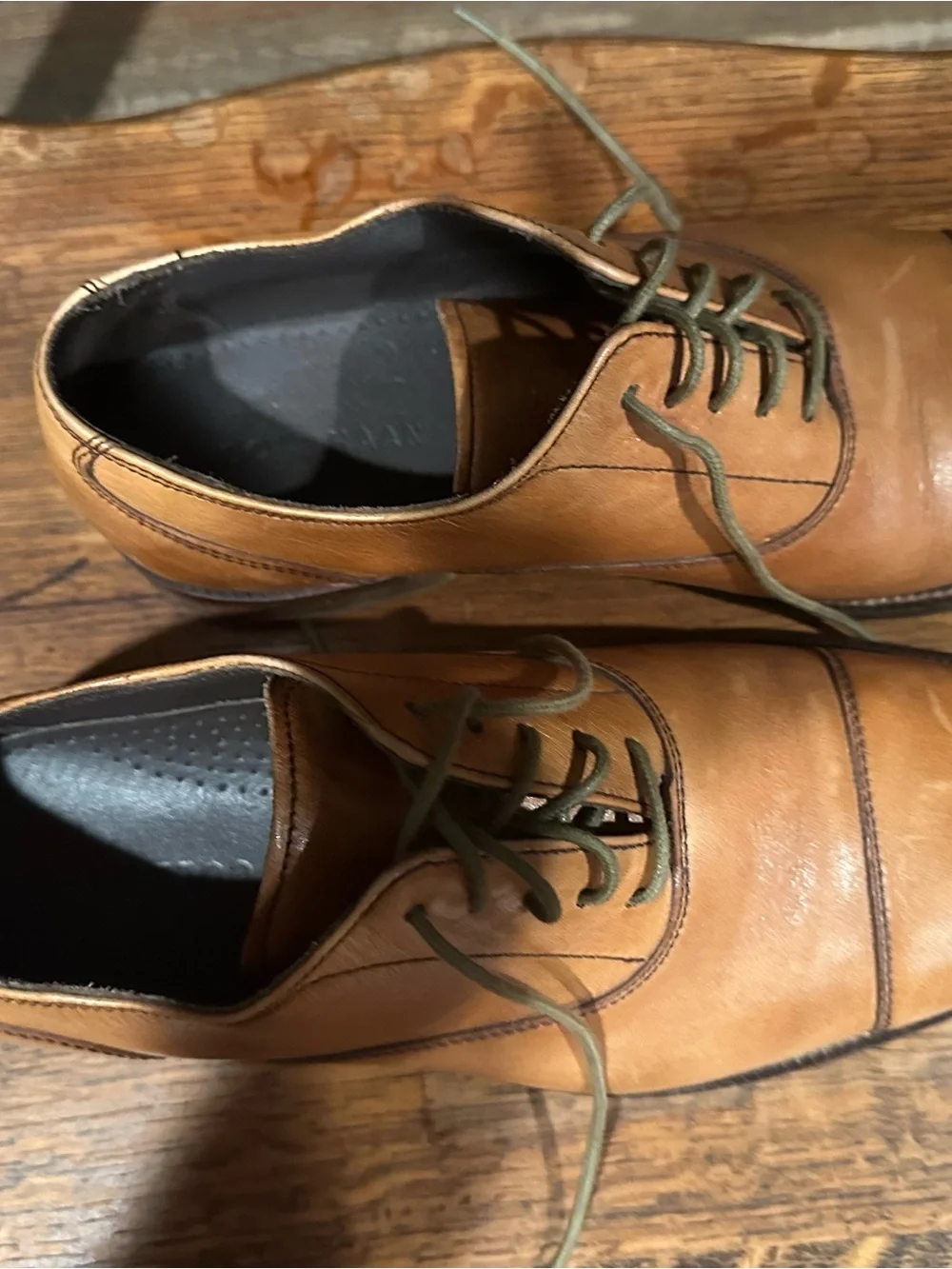 Cole Haan Men's Cognac Leather Cap-Toe Derby Oxfords